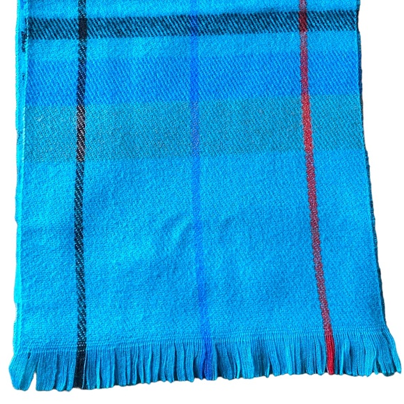 Turquoise Fringed Soft Winter Scarf - Picture 2 of 3